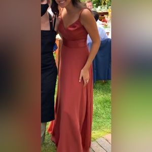 David’s Bridal V Neck Dress, Size 2
